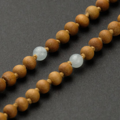 Sandalwood Mala with Aquamarine - Image 3