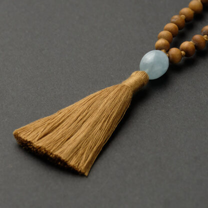 Sandalwood Mala with Aquamarine - Image 2